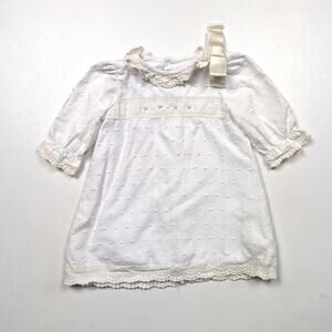 Luli & Me Dress Baby Girls Size 6m Cream Polka Dot